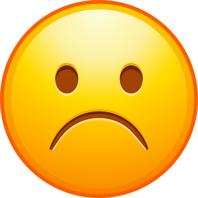 Top quality emoticon. Confused emoji. Nonplussed emoticon with frowned lips